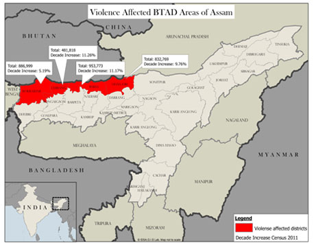 Violence Affected BTAD Areas of Assam