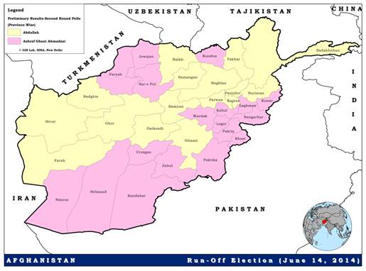 Abdullah and Ashraf Ghani Ahmadzai as Leading Candidates (Province-Wise)